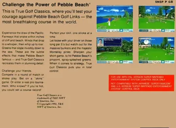 True Golf Classics - Pebble Beach Golf Links (Europe) box cover back